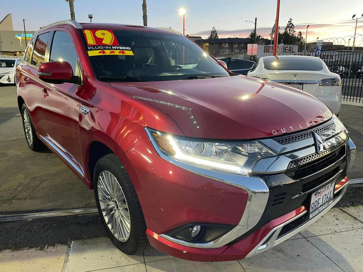 2019 RED /BLACK Mitsubishi Outlander PHEV (JA4J24A55KZ) , located at 744 E Miner Ave, Stockton, CA, 95202, (209) 944-5770, 37.956863, -121.282082 - PLUS TAXES AND FEES - Photo#0